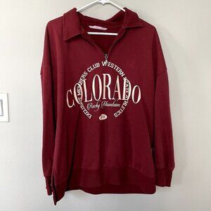 Primark red colorado half zip pullover sweater fleece comfortable men size L